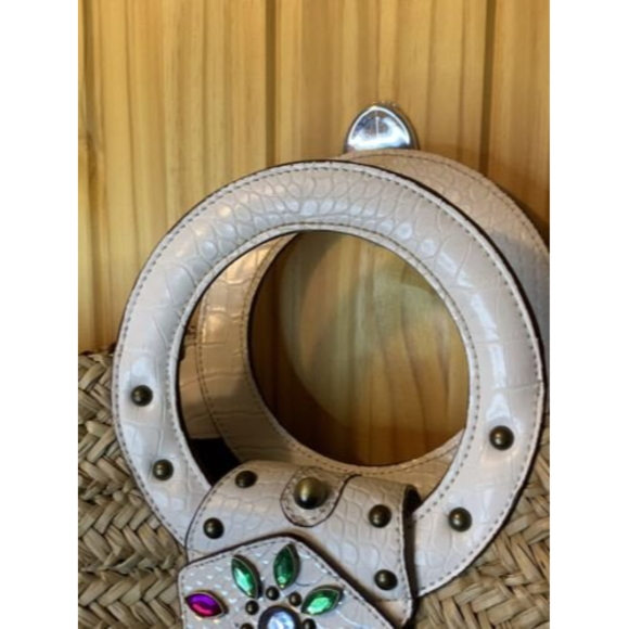 Vintage Guess Straw Woven Satchel Beach Tote Handbag Purse ,Bling,gems, Summer - Picture 4 of 9